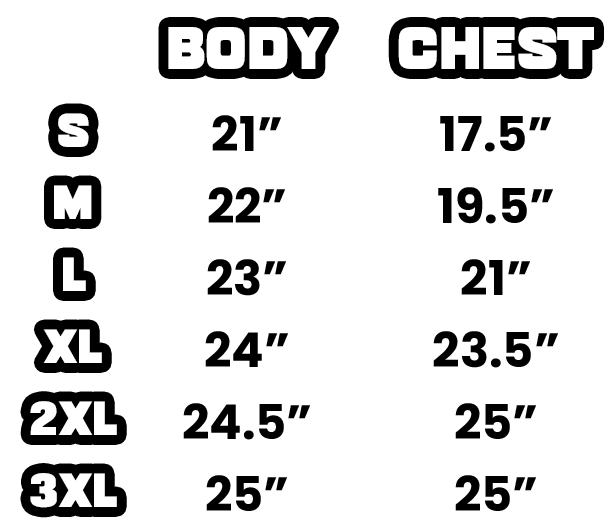  Size Chart